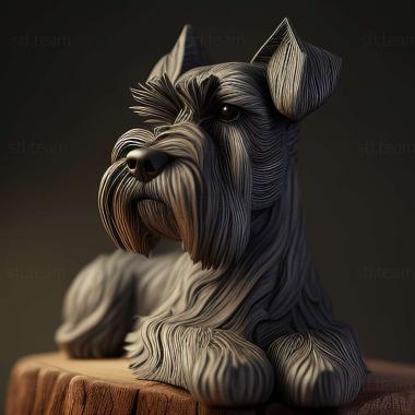 3D model Zwergschnauzer dog (STL)